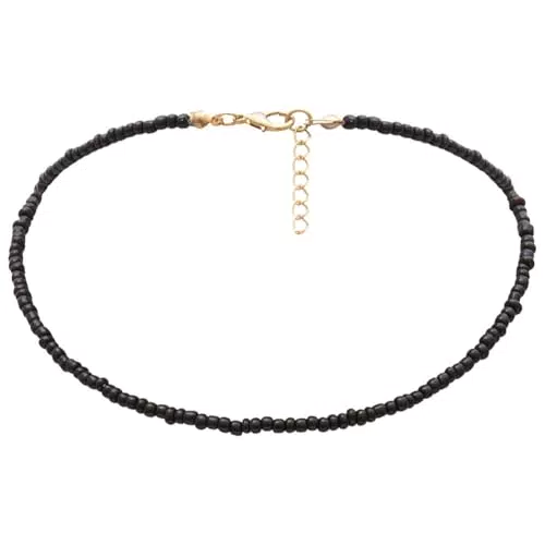 2 StüCk Boho Perlen Choker Halskette Einfache Einzelschicht Kette FüR Damen