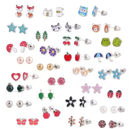 30 Paar Mädchen Ohrstecker für Kinder üße Kleine Ohrstecker Set