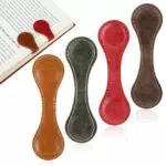 4 Stück Magnetisches Leder Lesezeichen Retro Buchseitenhalter Multifunktionale Seitenmarkierungsclip Handgefertigt Niedliches Lesezubehör für Buch Liebhaber Leser Frauen