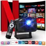 Beamer 4K mit WiFi und Bluetooth – Netflix, YouTube, Prime Video, Autofokus