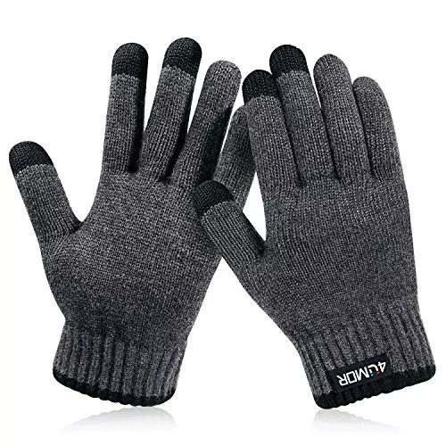 4UMOR Winterhandschuhe - Strick Fingerhandschuhe für Herren