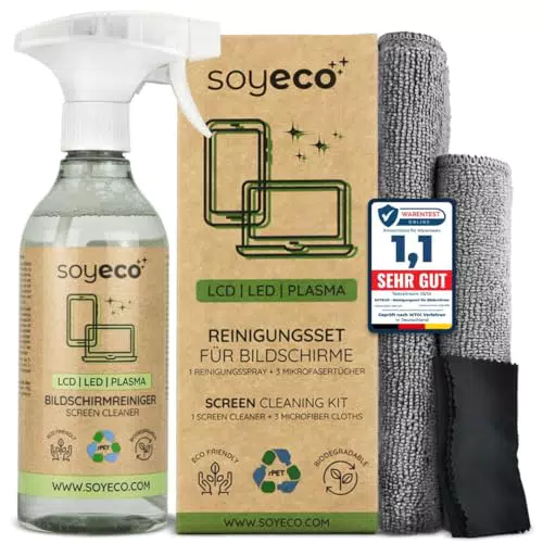 500ml Bildschirmreinigungsspray + 3X Mikrofasertuch: 40x40cm