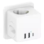 6 in1 Mehrfachsteckdose Mit USB, Steckdosenleiste 4000W