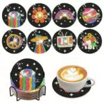 8 Stückige Diamantmalerei Untersetzer, Holz-Untersetzer-Set
