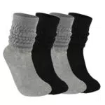 Abeillo 2 Paar Damen Slouch Socken, Weiche Stricken Scrunch Socken