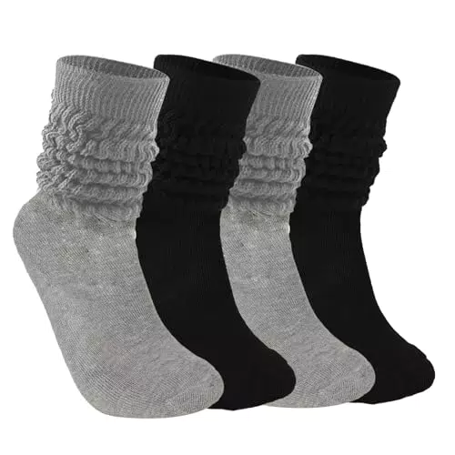 Abeillo 2 Paar Damen Slouch Socken, Weiche Stricken Scrunch Socken
