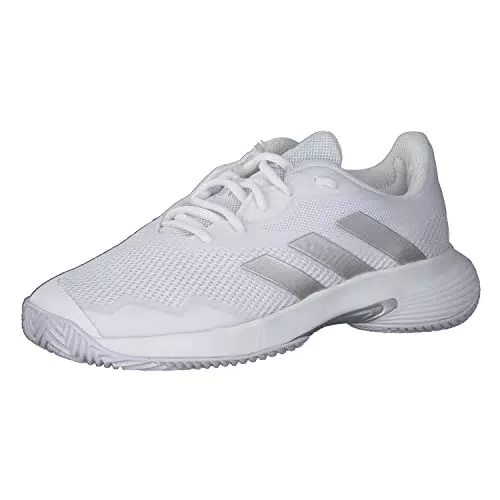 Adidas Damen Courtjam Control W Shoes-Low, FTWR White/Silver Met./FTWR White