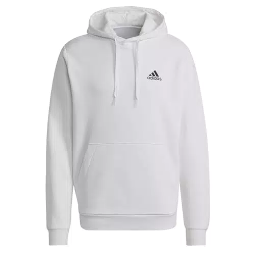 adidas Herren Essentials Fleece Hoodie, White/Black