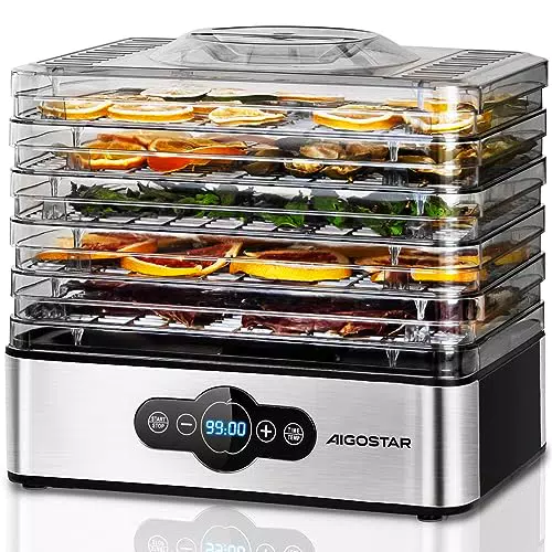 Aigostar Crispy - Dörrautomat, Dörrgerät mit Temperaturregler