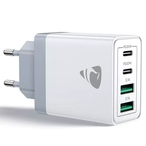 Aioneus USB C Ladegerät mit 4 Ports für iPhone, Samsung und mehr - 40W Schnellladegerät PD 3.0