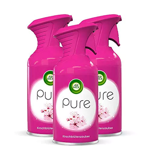 Air Wick PURE Kirschblütenzauber Blumig-frisches Duftspray geruchsneutralisierend & ohne feuchten Niederschlag Duft: Kirschblüte 3 x 250 ml