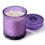 Airkeep Duftkerze im Glas Lavendel Vanille, 450g natürliche Wachskerze mit 50h Brenndauer
