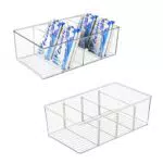 AIYULONG 2er Set Kühlschrank Organizer mit 4 Fächern
