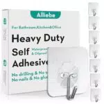 Alliebe Nagelfreie Klebehaken Wandhaken 6KG transparent wiederverwendbar nahtlos wasserdicht und ölfest für Badezimmer Küche Handtuch Tassen