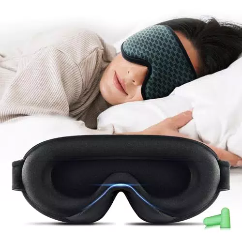 Aosun Schlafmaske für Frauen und Herren, 2024 Upgrade Speziell für Seitenschläfer Optimiertes und Verbessertes Gummiband