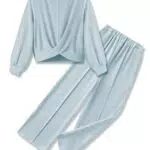 Arshiner Mädchen Sweatshirt und Hose Set für Herbst und Winter Freizeit