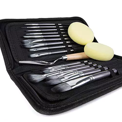 ARTIFY 15-teiliges Pinsel-Set für Acryl-, Öl-, Aquarell-