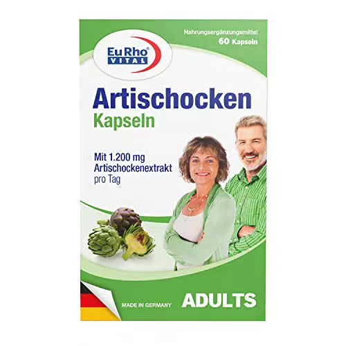 Artischocken Kapseln, Hochdosierte Nahrungsergänzung mit 1200 mg natürlichem 12:1 Artischockenextrakt pro Tagesdosis