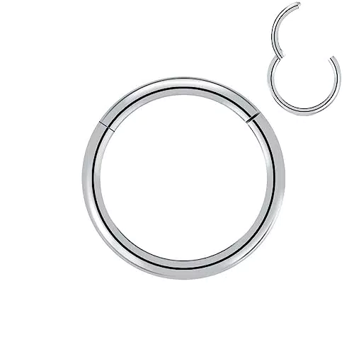 Artskin Grad 23 Titan Nasenring Scharnier Nase Ringe Hoops Körper Piercing Ringe Helix Knorpel Rook Ohrringe 18G Durchmesser 8mm Silber Nasenring
