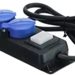 as - Schwabe 38609 Steckdosenleiste mit Schalter, Blau Schutzkontakt