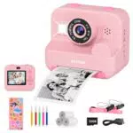 ASTGMI Kamera Kinder sofortdruck, Sofortbildkamera Selfie kinderkamera 2.4-Zoll 1080P HD Video