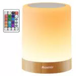 Auxmir Nachttischlampe Touch Dimmbar, Tischlampe Kabellos mit 13 Farben 5 Helligkeiten 4 Modi