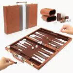 Backgammon Koffer, Tlater 15 Zoll Backgammon Spiel für 2 Spieler