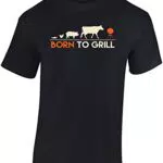 Baddery Fun Tshirt Herren - Born to Grill - Geschenke für Griller - T-Shirt Grillen Grillmeister BBQ Koch