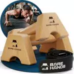 BARE HANDS Liegestützgriffe 2x gelenksschonende & rutschfeste Holz Liegestützgriffe Calisthenics Equipment für Indoor & Outdoor Ideal für Handstand & Liegestütze