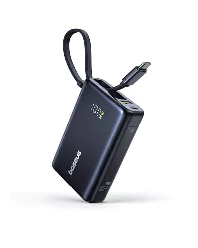 Baseus Picogo Powerbank, Power Bank 10000mAh 45W mit integriertem USB-C Kabel