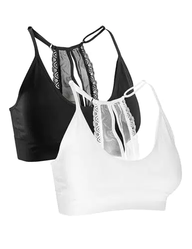 Basic Treasure 2er Pack BH Seamless Damen Ultra Komfort Bustier mit Spitze