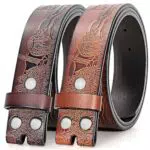 BELTROAD 2 Pack Western Ledergürtel Riemen für Männer Frauen Cowboy Cowgirl western gürtel herren für Jeans Geschenk Gürtel ohne Schnalle wechselgürtel