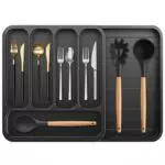 Besteckkasten für Schublade, verstellbarer Besteckeinsatz Schubladen Organizer Küche