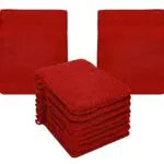 Betz Premium Waschandschuhe 10-teilig - Frottee Waschlappen Gesicht reinigen - aus 100% Baumwolle - Babywaschhandschuh - dunkelrot