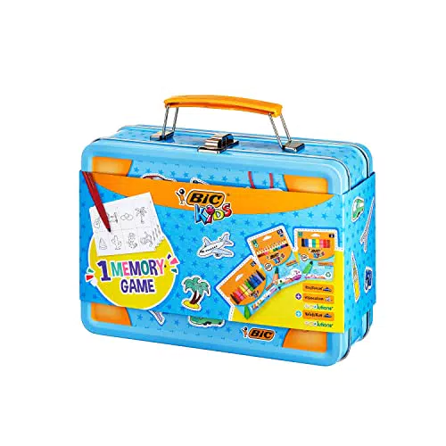 BIC Kids Stifte Set in Malkoffer: 12 Buntstifte, 8 Filzstifte