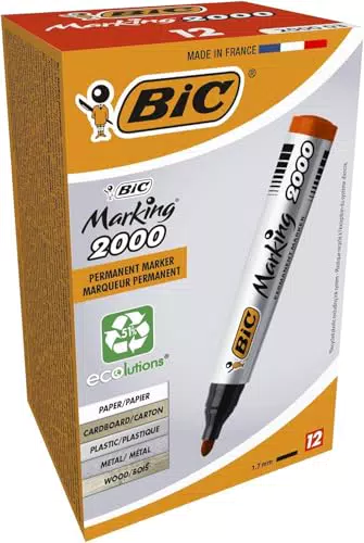BIC Marking 2000 Permanent Marker, in Rot, 12er Pack