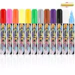 Bixury Whiteboard Stifte 12 Farben Whiteboard Marker Kreidestifte für Fenster Neon Kreide Stift Chalk Marker 2 in 1 Kreidemarker Rundspitze Abwischbar von Whiteboards für Glas Tafeln Zeichnung