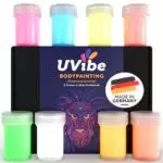 UVIBE Fluoreszierende Schwarzlicht Farbe - Neon Farbe für Wände und Kunst - Made in Germany