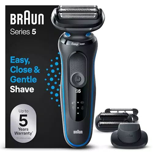 Braun Series 5 Elektrorasierer mit EasyClick Trimmer und EasyClean Technologie