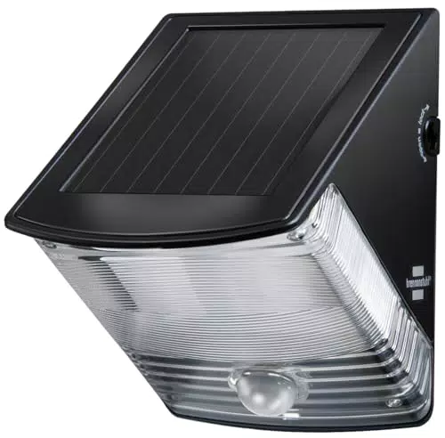 Brennenstuhl LED Solarlampe mit Bewegungsmelder/Außenleuchte mit integriertem Solarpanel und Infrarot Bewegungssensor schwarz