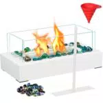 BRIAN & DANY Tischkamin Tischfeuer, Bioethanol Tischkamin mit Kieselsteine