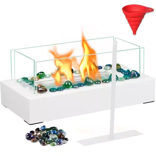 BRIAN & DANY Tischkamin Tischfeuer, Bioethanol Tischkamin mit Kieselsteine
