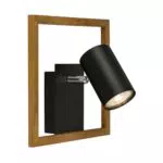 BRILONER Leselampe, Wandleuchte Innen, Lampe, Holzrahmen