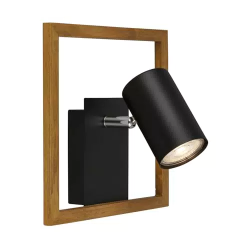 BRILONER Leselampe, Wandleuchte Innen, Lampe, Holzrahmen