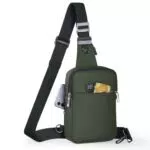 BROADREAM Sling Chest Crossbody Bag, Wasserdicht Umhängetasche Brusttasche Schultertasche Herren Damen - Handytasche mit RFID-blockierende Reißverschlusstasche Geeignet für Outdoor-Sport und Wandern