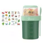 Bugucat Müslibecher to Go 2in1 – Auslaufsicherer Joghurt- und Salatbecher