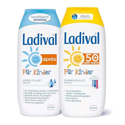"Ladival Kinder Sonnenmilch LSF 50+ - Parfümfreier Sonnenschutz für Kinder - Wasserfest"