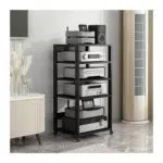 BYZOMU 7-stufiges Medienständer-Regal, Modernes Stereo-Rack