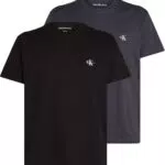 Calvin Klein Herren 2er Pack T-Shirts Kurzarm Monologo Rundhalsausschnitt