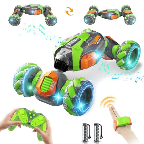 Carox Ferngesteuertes Auto, 4WD 2.4Ghz 360° Flip RC Auto mit Licht und Musik